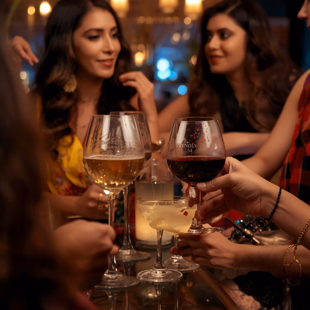Guests toasting at a celebration
